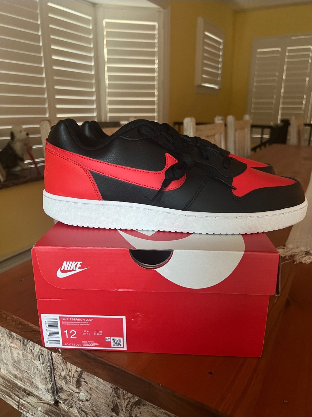Nike Black & Red Low-Top Sneakers with White Sole